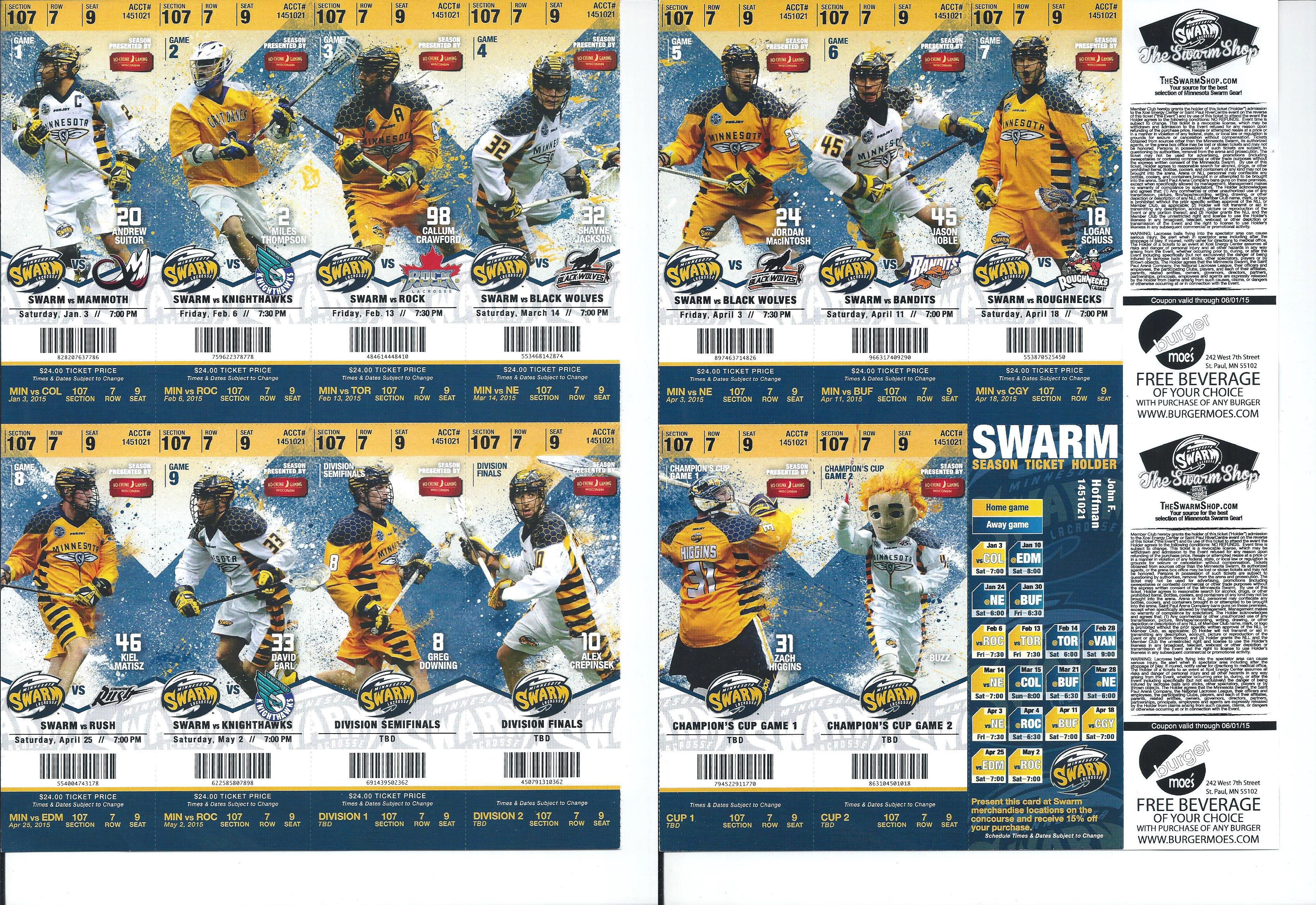 2015 Swarm Season Tickets